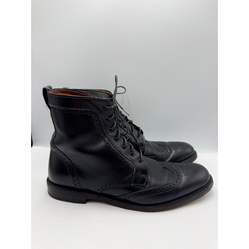 Allen Edmonds Dalton Boots Mens 10.5 B Black Good Wingtip Leather Lace Up